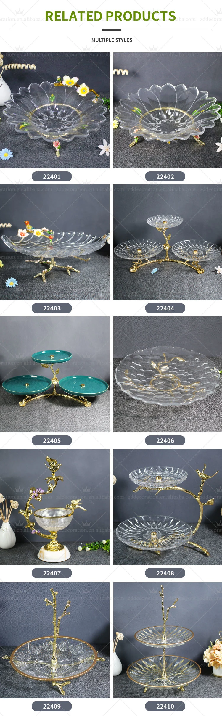 Factory Direct Multi Layer Fruit Plate Dessert Tray Bowl Sets Hotel Nuts Plate Glass Dried Fruit Plate