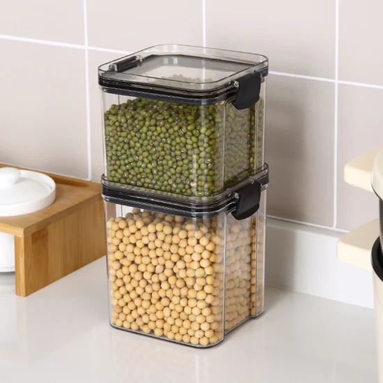 2-teiliges Vorratsbehälter-Set für Gain Kühlschrank-Aufbewahrungsboxen aus Kunststoff für die Küche, Speisekammer, Lebensmittelaufbewahrung, Organizer, Behälter-Set