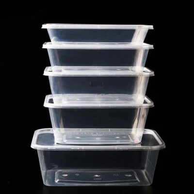 50 Teile/paket Dicke Quadratische Einweg-Lunchbox Lebensmittelpaket Zum Mitnehmen Kunststoff Fast Food Obstsalat Crisper mit Deckel